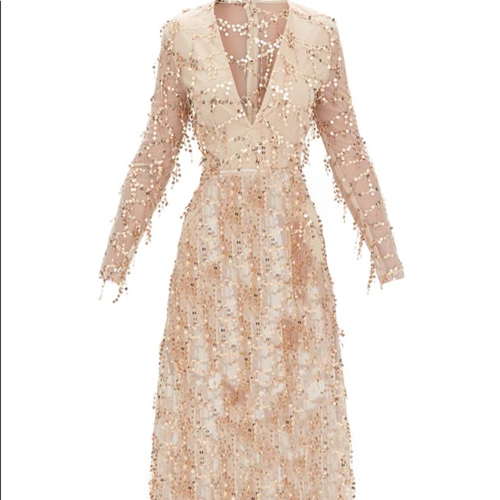 NWT Gold Sequin Valentina Gown PrettyLittleThing